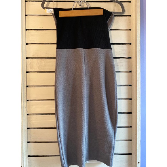 A'gaci womans strapless dress size M bodycon underwire pad bra gray white black - Picture 4 of 12